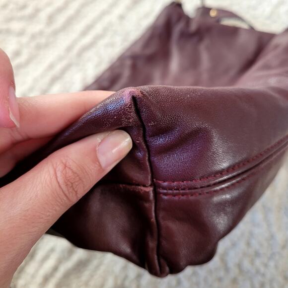 Etienne Agner Burgundy Leather Crossbody Purse - Picture 5 of 10